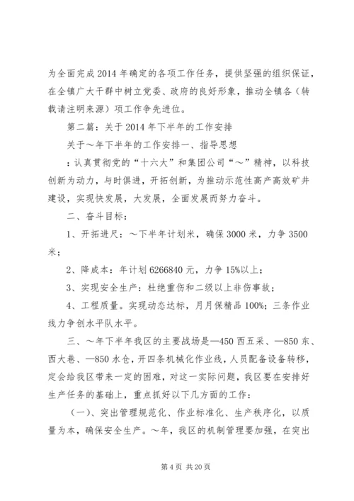 第一篇：乡镇下半年工作安排 (2).docx