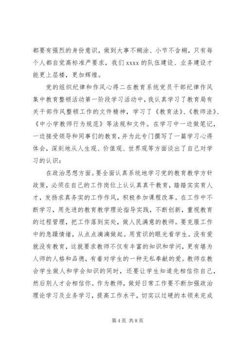 党的组织纪律和作风心得.docx