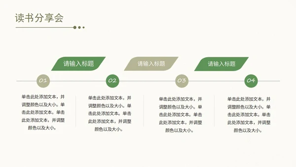 绿色小清新卡通植物花卉读书分享会主题活动PPT模板