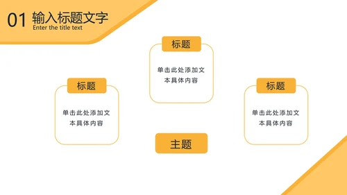 黄色几何形状商务实景PPT模板
