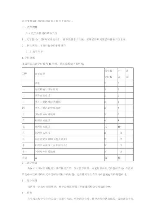 国际贸易地理教案