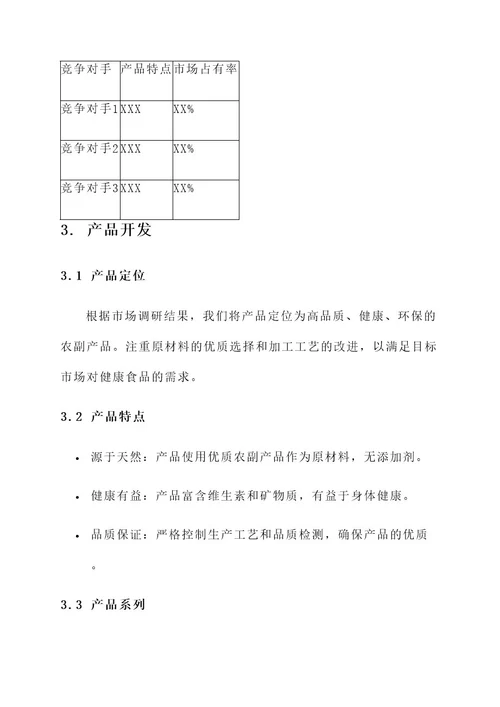 农副产品开发营销策划案