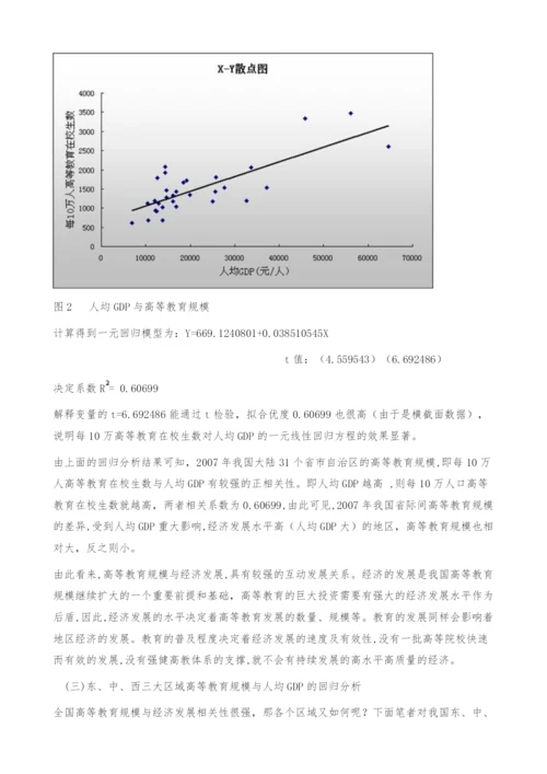 区域高等教育规模与经济发展水平实证分析.docx