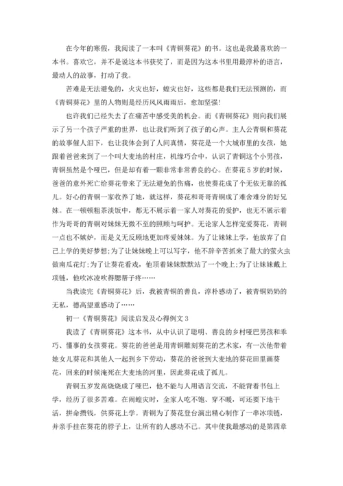 初一《青铜葵花》阅读启发及心得例文.docx