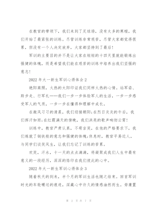 2022年大一新生军训个人心得体会5篇.docx