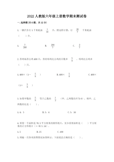 2022人教版六年级上册数学期末测试卷【考点梳理】.docx