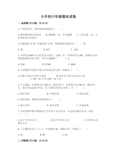 小升初六年级期末试卷【实用】.docx