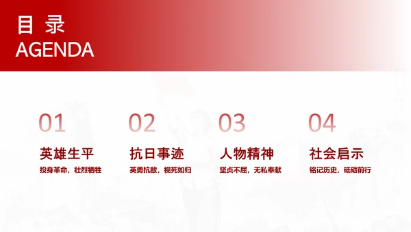 红色简约民族英雄赵一曼介绍PPT模板