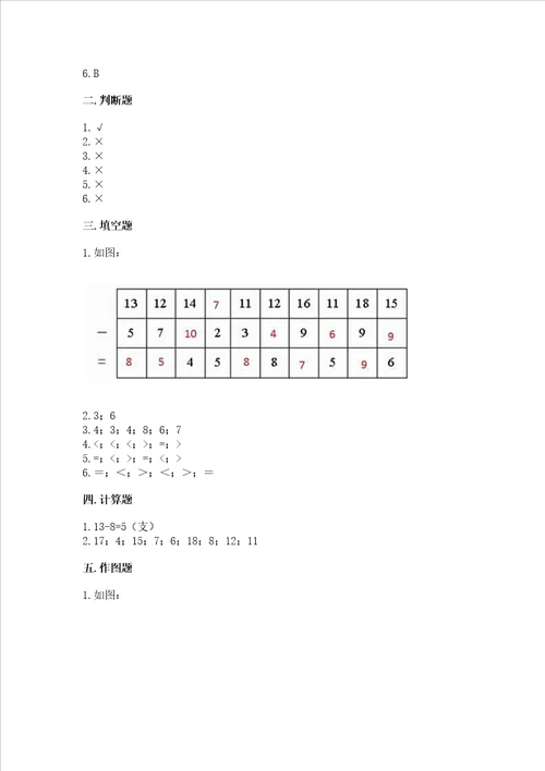 北师大版一年级下册数学第一单元 加与减（一） 测试卷含答案【精练】