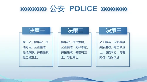 蓝色公安警察演讲年终工作总结PPT
