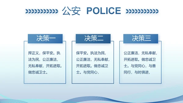 蓝色公安警察演讲年终工作总结PPT