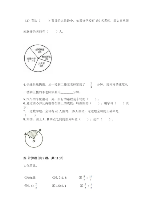 小学数学六年级上册期末测试卷带答案（名师推荐）.docx