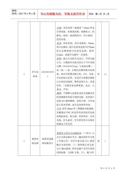 化学实验室设备配置清单(一).docx