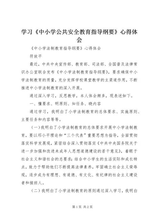 学习《中小学公共安全教育指导纲要》心得体会 (3).docx