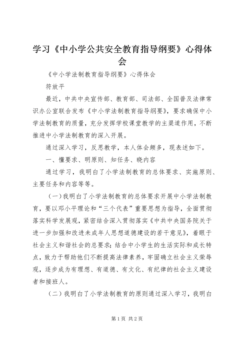 学习《中小学公共安全教育指导纲要》心得体会 (3).docx