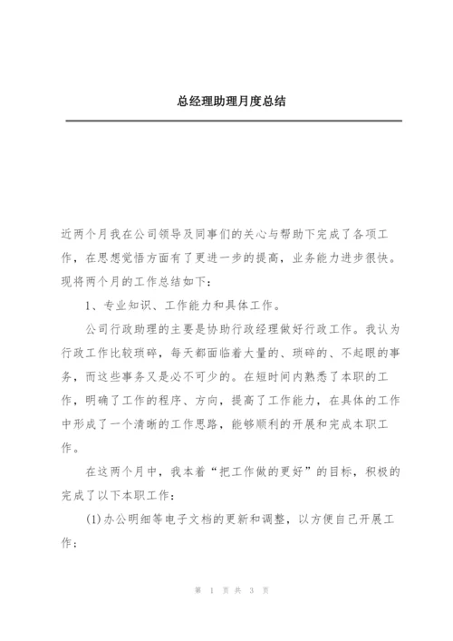 总经理助理月度总结.docx