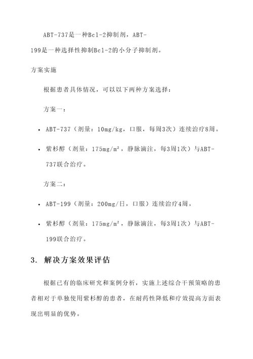 紫杉醇耐药解决方案