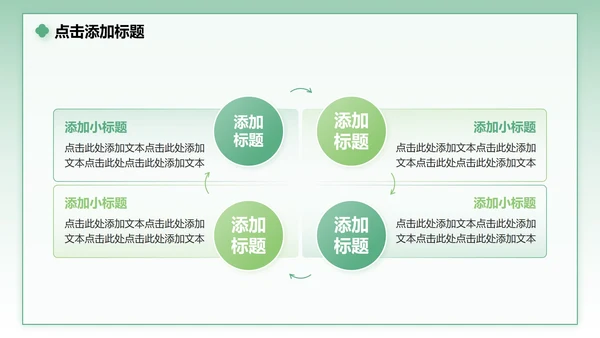 绿色小清新风花团锦簇主题汇报PPT模板
