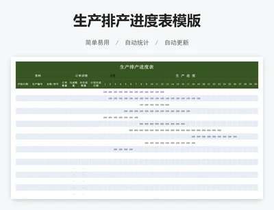 生产排产进度表模版