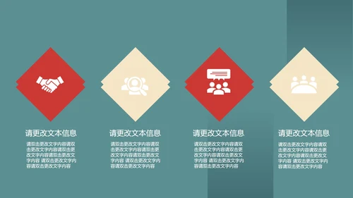 蓝色扁平风总结汇报PPT模板