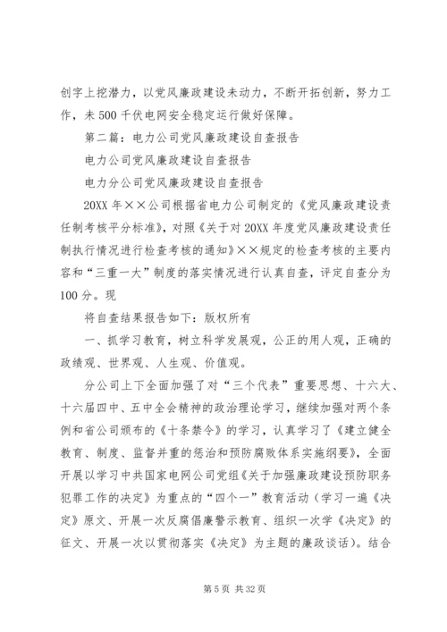 第一篇：电力公司党风廉政建设自查报告 (2).docx