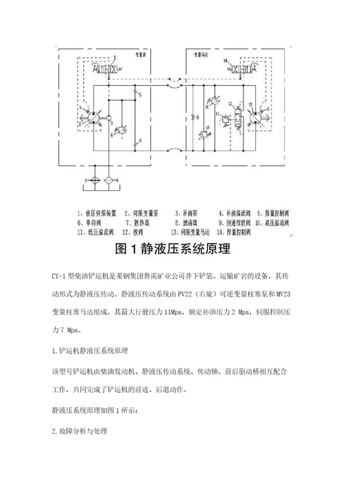 CY1型铲运机铲装无力故障分析与处理