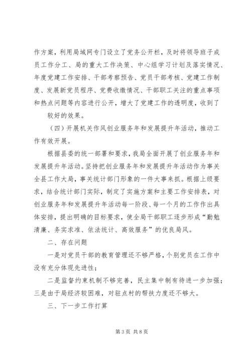 我的汇报(县统计局党组书记、负责人任职汇报).docx