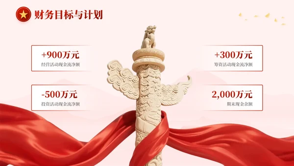 红金色党政风奋进新程，勇担使命PPT模板