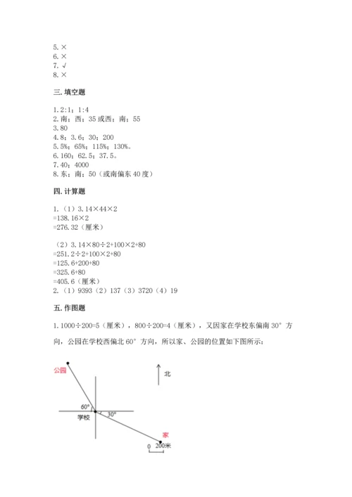 小学数学六年级上册期末考试卷精品【各地真题】.docx