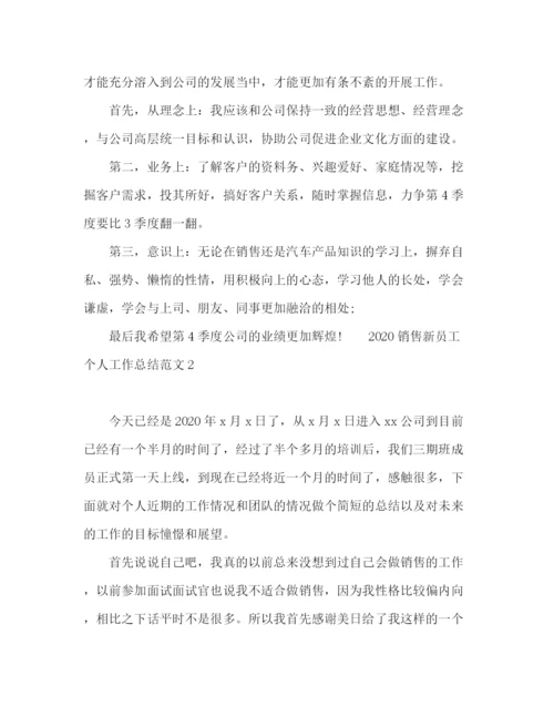 精编之销售新员工个人工作总结范文.docx