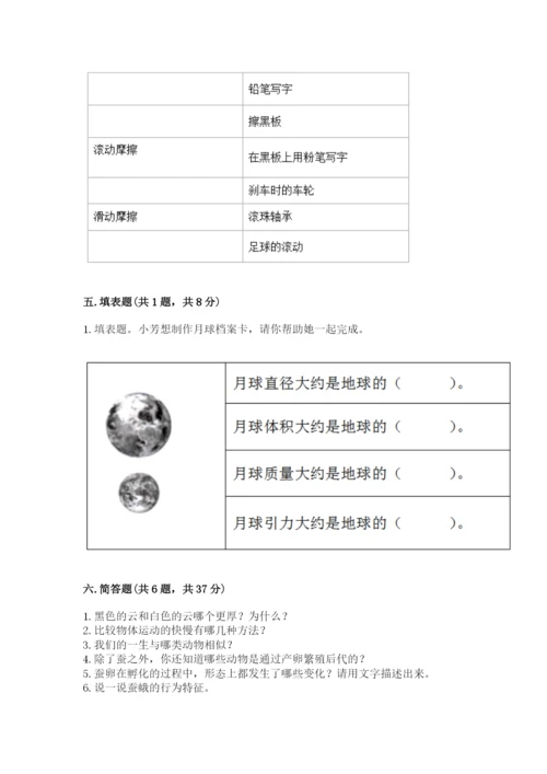 教科版科学三年级下册 期末测试卷（word）.docx