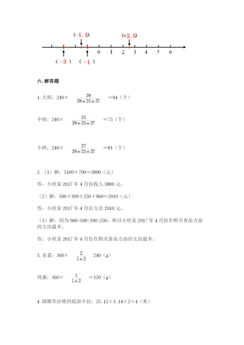 六年级下册数学期末测试卷及参考答案【满分必刷】.docx