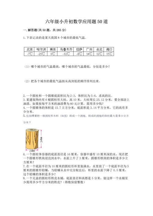 六年级小升初数学应用题50道附答案（a卷）.docx