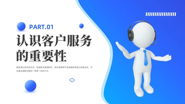 蓝色3D客服话术培训PPT客服培训