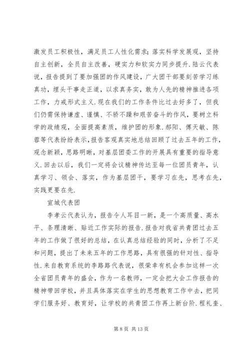 各团代表审议讨论团代会工作报告-审议工作报告.docx