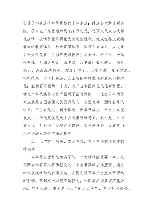 【两会】学习贯彻2023年全国两会精神研讨发言材料2篇.docx