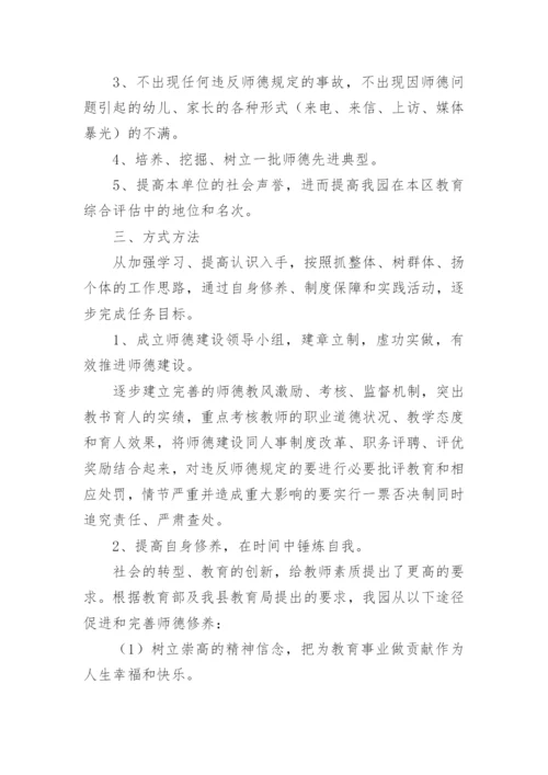 幼儿园师德师风建设工作计划7篇.docx