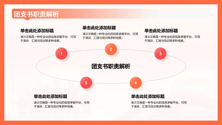 红色党政风团支书竞选演讲PPT模板