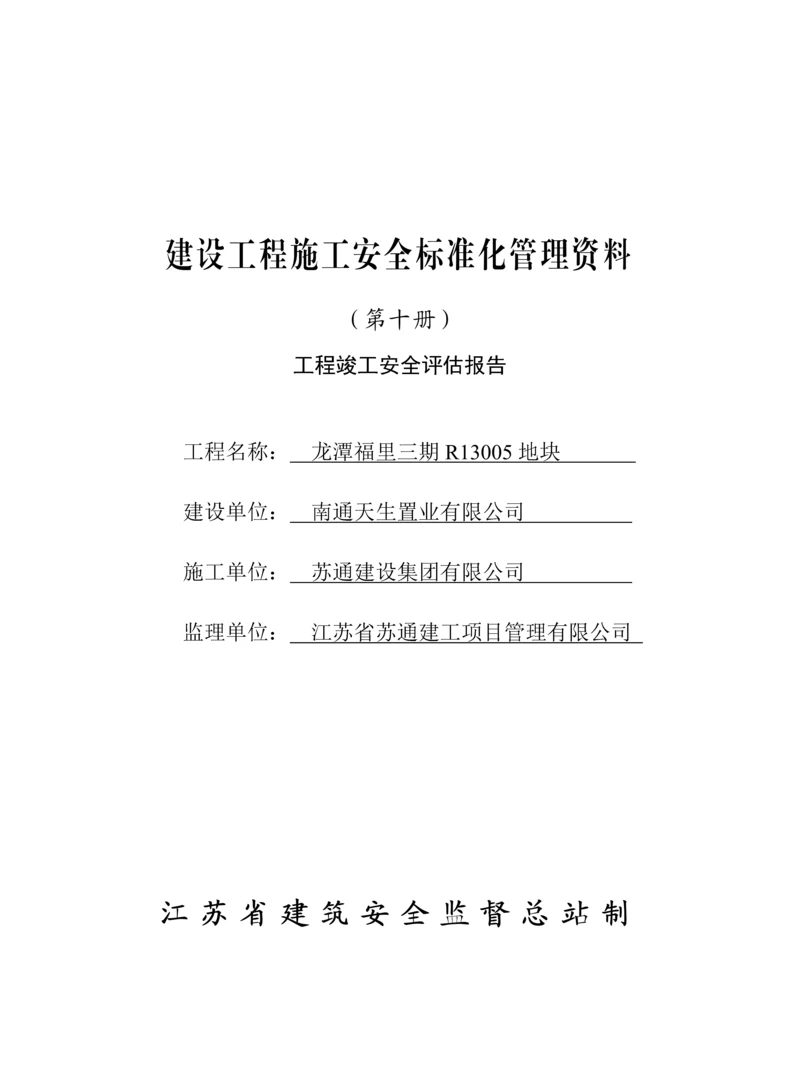 第十册工程竣工安全评估报告.docx