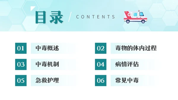简约风急救中毒知识培训PPT模板护理