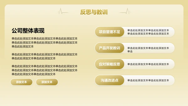 黄色商务风通用行业年终总结PPT模板