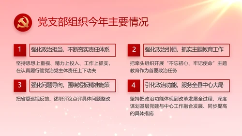 党支部党支部大会年终工作总结PPT