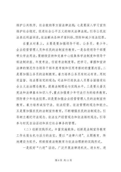 副县长在全县“五五”普法验收动员大会上的讲话.docx