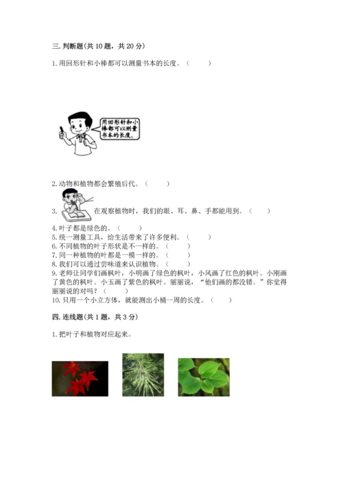 教科版科学一年级上册期末测试卷附参考答案（达标题）.docx