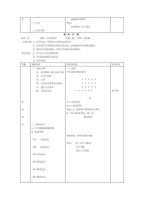 体育课件羽毛球教案