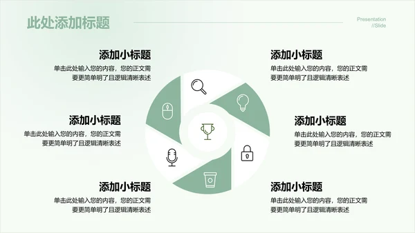 绿色小清新极简商务绿色能源通用演示PPT模板