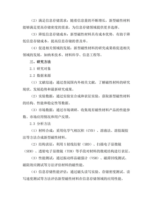 磁性材料的研发及其在信息存储中的应用
