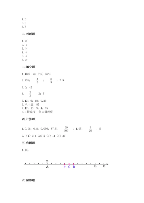 临沂市兰山区六年级下册数学期末测试卷及答案参考.docx