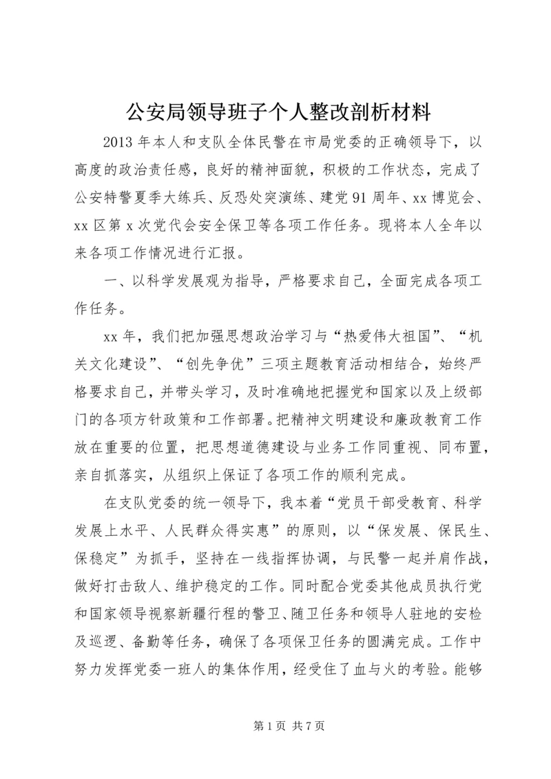 公安局领导班子个人整改剖析材料.docx