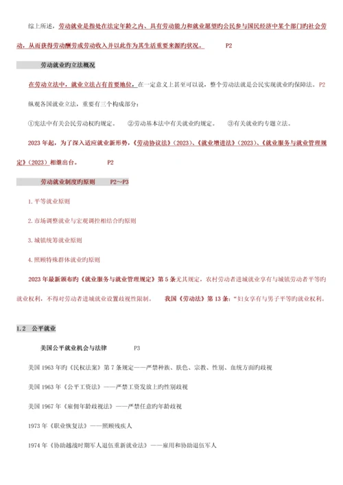 2023年自考人力资源政策与法规复习材料总结.docx